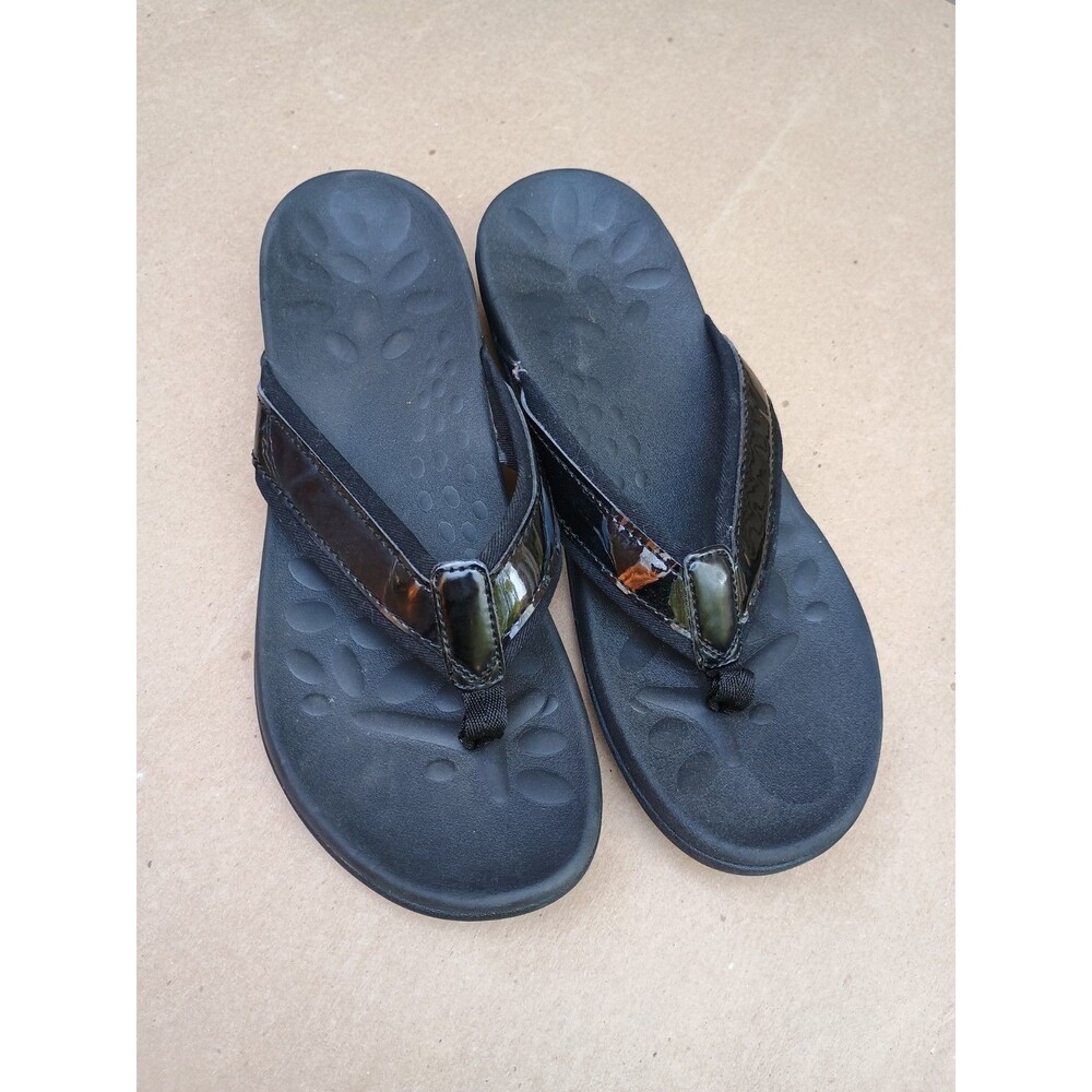 Megnya Orthotic Sandal Black Flip Flop Arch Support Plantar Fasciitis Us Sz 9